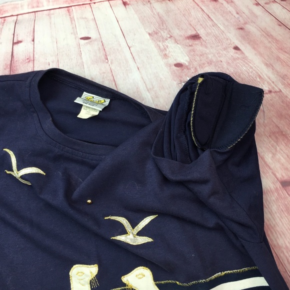 ➡️Vintage Fast Fashion of California Seal/Seagulls Navy Tee Size OS - Picture 4 of 9